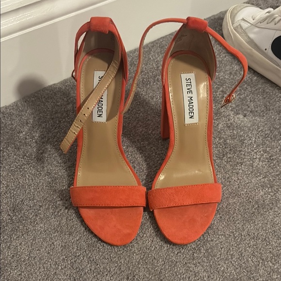 Steve Madden Shoes - Steve Madden Orange Stiletto Heels Elegant Suede Design